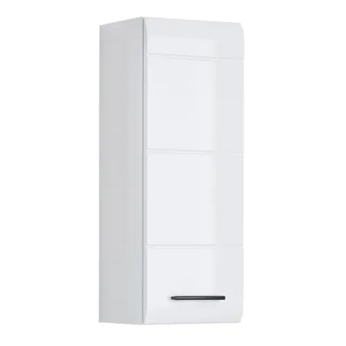trendteam smart living Hängeschrank Wandschrank - Badezimmer Skin - Moderner Hängeschrank in Weiß Hochglanz (30 x 77 x 23 cm) mit viel Stauraum und pflegeleichten Fronten. Ideal für eine stilvolle und funktionale Badezimmergestaltung.