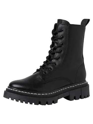 Tamaris Stiefelette 1-25276-41 003 - Bequeme Lederstiefelette mit herausnehmbarem Fußbett, ideal für jeden Anlass und höchsten Tragekomfort