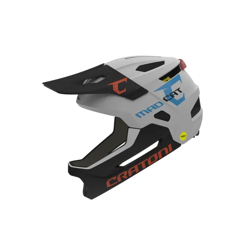 Cratoni Fahrradhelm MadCat MIPS für Kinder - Sicherer Kinderhelm mit 15 Ventilationsöffnungen und abnehmbarem Visier. Leichtes Gewicht von nur 470 g und integriertes Rücklicht für optimale Sichtbarkeit.