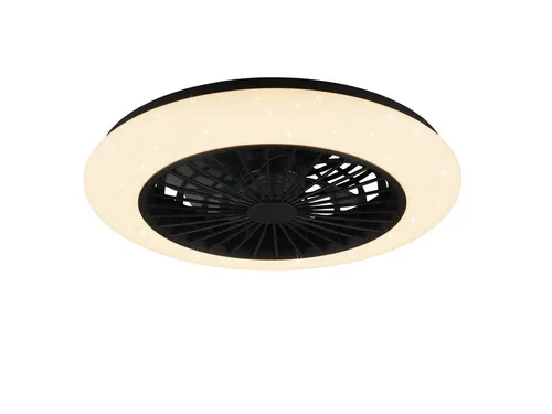 LED Sternenhimmel Deckenleuchte mit Ventilator und Fernbedienung, Ø 50cm - Moderne Deckenleuchte mit Ventilator für angenehme Kühlung und stimmungsvolle Beleuchtung. Dimmbar und mit verschiedenen Lichtfarben einstellbar, ideal für jeden Raum. Praktische Fernbedienung inklusive.