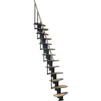 Minka Raumspartreppe Quatro Buche Schwarz – Modernes Design für optimale Raumnutzung - Innentreppen mit höhenverstellbaren Stufen, ideal für Geschoßhöhen bis 298 cm. Hochwertige Materialien und nachhaltige Verarbeitung bieten Langlebigkeit und Stil.