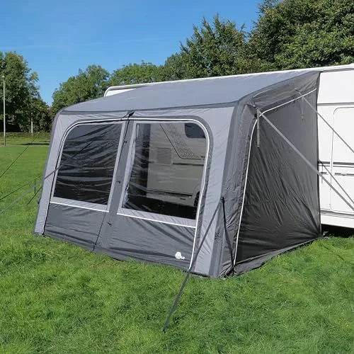 your GEAR Porto Air - Aufblasbares Vorzelt 340 x 250 cm, schnelles Sonnenvordach mit 3 Wänden und 5000 mm Wassersäule