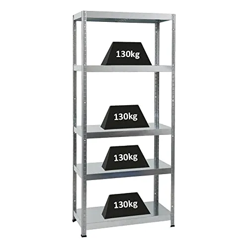 PROREGAL Metallregal Steel Eagle 180x80x40cm - Lagerregal für hohe Traglasten, bis zu 130 kg pro Ebene, einfach und schnell aufzubauen, ideal für Küche, Keller und Garage.