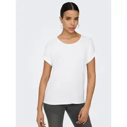 ONLY T-Shirt ONLMOSTER – T-Shirt mit melierter Optik und elastischem Material meliert, casual, lässig geschnitten, Viskosemischung, Rundhals weiß S (36)
