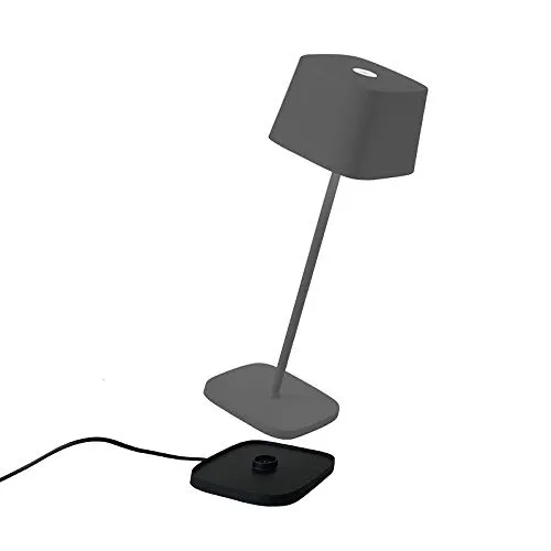 Zafferano Ofelia Pro - Kabellose LED-Tischleuchte - Nachttischleuchte aus Aluminium, dimmbar mit IP65-Schutz für Indoor/Outdoor, über 9 Stunden Akkulaufzeit, ideal für gemütliche Abende.