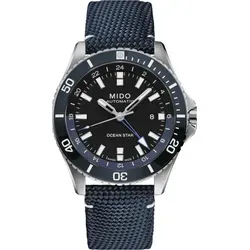 Mido Ocean Star Captain V GMT M026.629.17.051.00 - 44mm, Schwarz-Blau - Herrenuhren mit GMT-Funktion für präzise Zeitzoneneinstellungen und robustem Design, ideal für Abenteurer und Reisende.