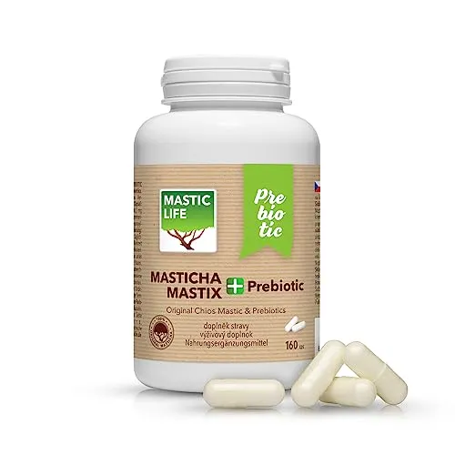 Mastix+ Prebiotic (160 Kapseln) Masticlife - Verdauungsenzyme mit Chios Mastix und Präbiotika, vegan und glutenfrei. Unterstützt die Verdauung und das Wohlbefinden auf natürliche Weise.