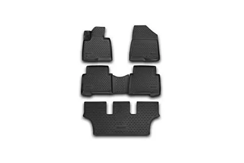 LEMENT Auto-Fußmatten für HYUNDAI Grand Santa Fe, 2013-> - Maßgeschneiderte Gummimatten für optimalen Allwetterschutz. Robust, langlebig und einfach zu reinigen – ideal für jeden Fahrzeuginnenraum.
