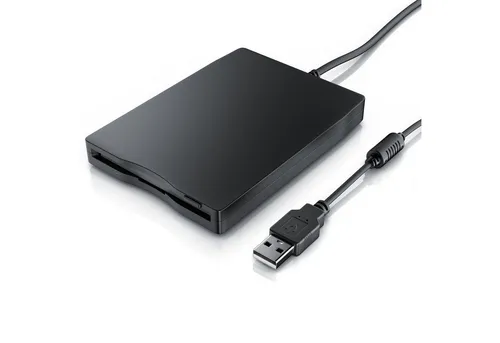 CSL Externes USB Diskettenlaufwerk FDD 1,44MB - Diskettenlaufwerk für PC & MAC, ideal zum Lesen und Beschreiben von 3,5 Zoll Disketten, kompakt und einfach anzuschließen über USB 2.0.