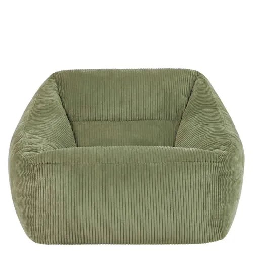 Icon Natalia Sitzsack Sessel für Erwachsene - Salbeigrün - Sitzsäcke mit innovativem Paneeldesign und weichem Cordmaterial für hohen Komfort und Strapazierfähigkeit. Ideal für Wohnzimmer, Schlafzimmer oder Büro.