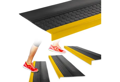 ANRO Stufenmatte Stufenschutz aus Gummi Treppenschutz Treppenmatte, Eckig, mit Coins/ Noppen Größe 30x60cm - rutschischer & anpassbar