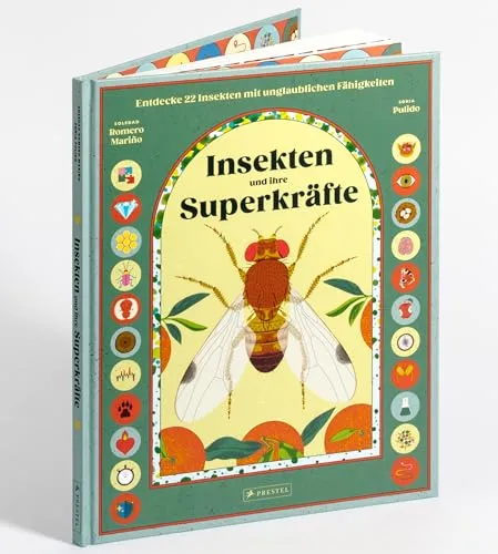 Insekten und ihre Superkräfte: Entdecke 22 Insekten mit unglaublichen Fähigkeiten - Fascinierendes Sachbilderbuch für Kinder ab 8. Erlebe die unglaublichen Fähigkeiten von 22 Insekten und entdecke die Vielfalt der Natur in diesem spannenden Band der Superkräfte-Reihe! Ideal für neugierige Entdecker!','category':'Bücher