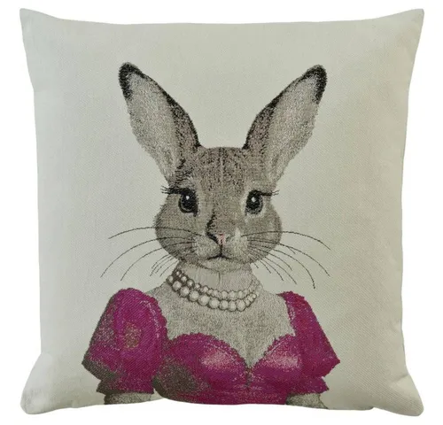Sander Kissenhülle Lolly 50 x 50 cm – Stilvolle Hasendame - Verleihen Sie Ihrem Zuhause mit der Sander Kissenhülle Lolly eine charmante Eleganz. Das kunstvoll gewebte Hasendame-Motiv in kräftigem Pink passt perfekt auf gängige Inletts und ergänzt Ihre Einrichtung stilvoll.