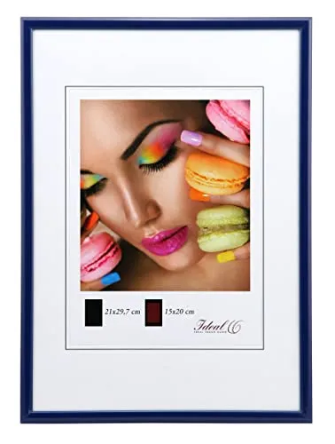 Ideal Life Kunststoff Bilderrahmen Wanddeko Collage Poster Bilder Foto Rahmen: Farbe: Blau | Format: 40x60