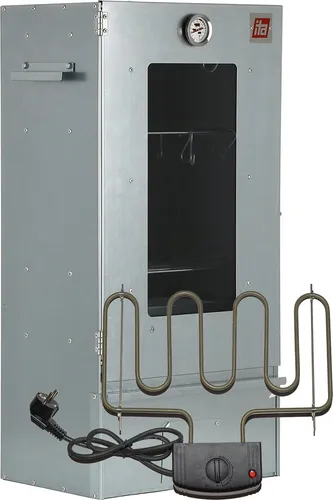 ITA Elektrischer Räucherofen 7002 - Premium Edelstahl Smoker mit Sichtfenster - Smoker aus korrosionsbeständigem Edelstahl für bis zu 7 kg Fleisch, Fisch oder Käse. Inklusive Elektroheizung und umfangreichem Zubehör für perfekte Räuchergebnisse.