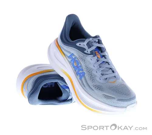 HOKA Bondi 9 Laufschuhe Herren - Größe 43 1/3, drizzle-downpour - Laufschuhe für Herren mit speziellem Mesh-Obermaterial, weicher Schaumstoff-Mittelsohle und verstärkter Ferse für optimalen Komfort und Halt.