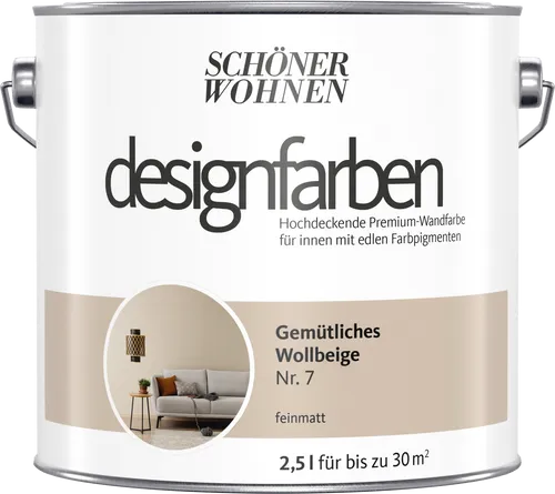 Wandfarbe Designfarbe Beige Gemütliches Wollbeige Schöner Wohnen 2,5L