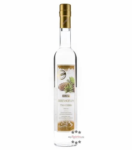 Dolomiti Zirben-Schnaps - Obstbrände, feiner Zirben-Schnaps aus den Dolomiten, hergestellt aus Zapfen der Zirbelkiefer – ein einzigartiges Geschmackserlebnis!