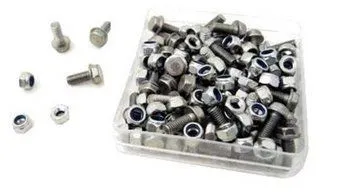 BOFIX Sechskant-Scheibenkopfschraube, Edelstahl - Sonstiges Fahrradzubehör, 50 Stück hochwertige M5 x 12 Schrauben mit Sicherungsmutter für eine sichere Montage von Kotflügeln am Fahrrad.