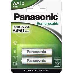 Panasonic Rechargeable Evolta Mignon AA NiMH 2450mAh, Batterie 2er-Pack
