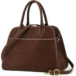 Travistar Wildleder Tote Bag – Retro Handtasche mit abnehmbarem Schultergurt - Elegante Wildleder Tote Bag für Damen. Ideal für Arbeit, Schule und Shopping. Geräumig, leicht und langlebig – perfekter Begleiter für jeden Tag.