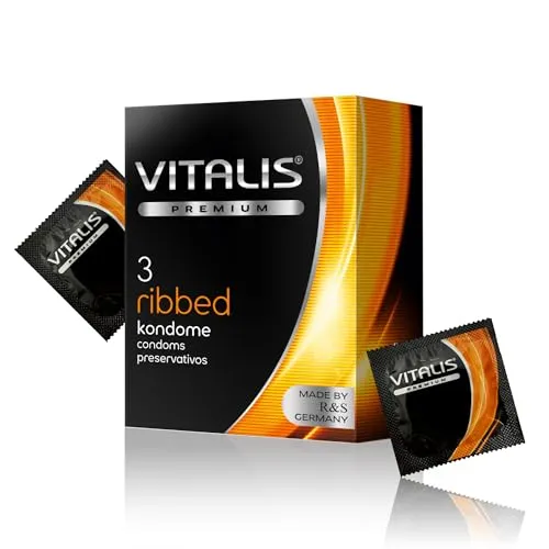 Vitalis Premium Ribbed Kondome für das extra harte Sexerlebnis, 1 x 3 Stück