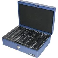 HMF 208 Geldkassette Euro-Münzzählbrett 25 x 18 x 9 cm Blau