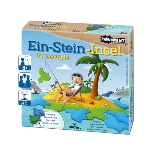 PhänoMINT Ein-Stein-Insel - Das innovative Logik-Legespiel - Lernen: Einzigartiges Legespiel mit der 2022 entdeckten Einstein-Kachel, bietet 50 knifflige Aufgaben für grenzenlosen Spielspaß und fördert logisches Denken.