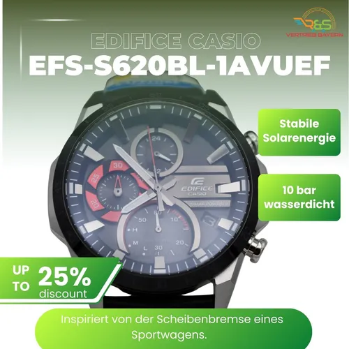 EFS-S620BL-1AVUEF EDIFICE CASIO Solar Powered Chronograph