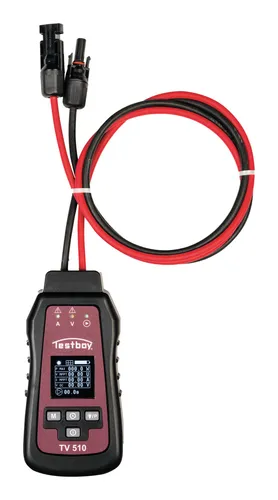 Testboy TV 510 Solar Panel Tester für Photovoltaik - Multimeter für Solarpanels mit automatischer MPPT-Erkennung und OLED Display. Ideal zur schnellen und einfachen Überprüfung der Leistungsabgabe und Rundumschutz vor Überspannung.