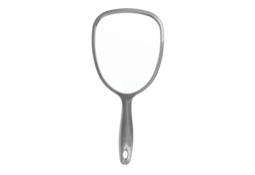 PARSA Beauty Handspiegel in Anthrazit - Spiegel für alle gesichtskosmetischen Behandlungen, ergonomischer Griff für optimalen Halt, ideal für Rasieren und Schminken.