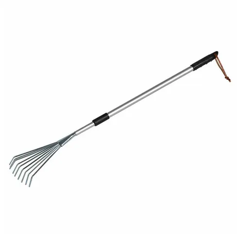 Siena Garden Teleskop Kleinfeger Leichtmetall, silber - Gartenwerkzeuge: Ausziehbarer Kleinfeger aus Aluminium (83-127cm) für müheloses Arbeiten ohne Bücken, ideal für Feinarbeiten wie Laub- und Grasschnitt.