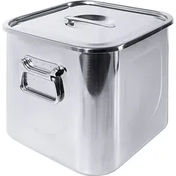 Contacto Vorratsbehälter 20 cm - Vorratsgläser aus hochglänzendem Edelstahl 18/10, stapelbar und mit praktischen Fallgriffen für eine einfache Handhabung.