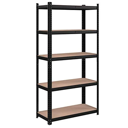 SONGMICS Schwerlastregal 875 kg, 40 x 90 x 180 cm - Lagerregal mit robustem Stahlgestell, bis zu 875 kg belastbar und 5 verstellbare Ablagen für optimale Stauraumnutzung in Garage oder Keller.