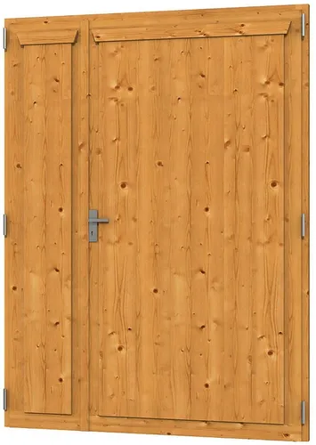 Doppeltür SKAN HOLZ 148 x 198 cm - Eiche hell - Hochwertige Holz-Doppeltür für Gartenhäuser, robust und stilvoll in hellem Eichenholz, ideal für einen eleganten Zugang zu Ihrem Garten.