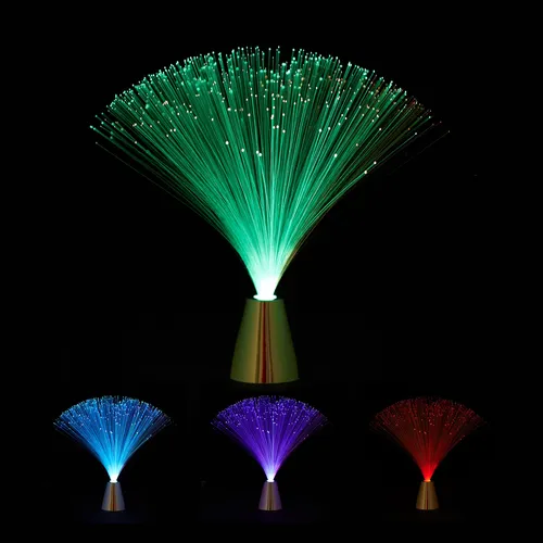 Glasfaserlampe Retro Effektlampe LED Stimmungslicht - Nachtlichter: Bunte 33 cm LED Lampe mit faszinierendem Retro-Effekt, ideal für stimmungsvolle Akzente im Esszimmer, Flur oder Kinderzimmer.