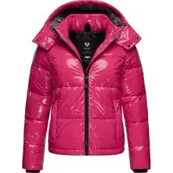 RAGWEAR "Roobie" Damen Steppjacke, pink (fuchsia) - Funktionsjacken – Modische, hüftlange Wintersteppjacke mit glänzendem Obermaterial, wasserabweisend und ideal für kalte Tage.
