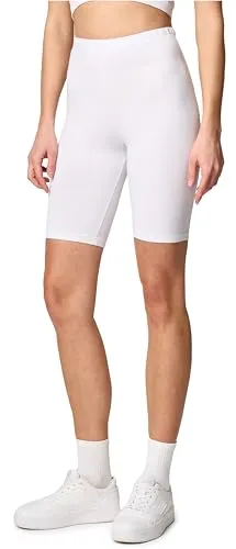 Merry Style Damen Sport Leggings kurz Sportleggings Radlerhose Sporthose aus Baumwolle MS10-200 (Weiß, S)