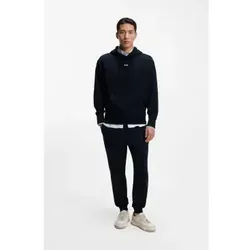 BOSS Herren Tracksuit Wesmallhood Trainingsanzug-Set Dunkelblau L - Bequemer Trainingsanzug aus Baumwoll-Terry mit stylischen Kontrast-Logos. Ideal für Freizeit und Sport, sorgt für hohen Tragekomfort und moderne Optik.