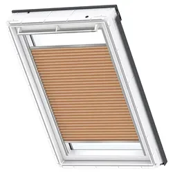 VELUX Wabenplissee Uni Goldbeige 1049 – Flexibler Sonnenschutz - Hochwertiges Wabenplissee für VELUX-Dachfenster in uni goldbeige, bietet flexible Lichtsteuerung und effektive Wärmedämmung für ein angenehmes Raumklima.