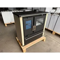 EEK A+ - Verso CS Plus Inox Küchenofen Kaminofen Holzherd 7.7 kW - Beige Seitenteile - Beige