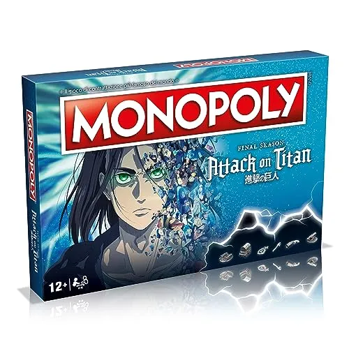 Winning Moves Monopoly Attack on Titan – Brettspiele für Erwachsene, Brettspiele für Kinder, Brettspiele für 2, 2 bis 6 Personen, ab 12 Jahren