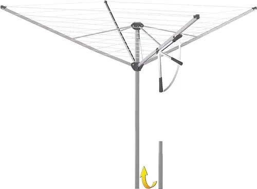 JUWEL Wäschespinne Novastar 500 Compact - Wäscheständer für bis zu 5 Waschmaschinenfüllungen, mit revolutionärem Leichtspannhebel für müheloses Aufspannen und windstabilen Alu-Armen für sicheren Halt.