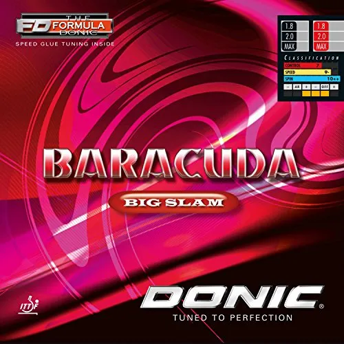 Donic Belag Baracuda Big Slam schwarz 1,8 - Hochwertiger Tischtennisbelag mit verbessertem Spin und Kontrolle. Ideal für präzise Schläge und maximales Spielvergnügen. Perfekt für ambitionierte Spieler.