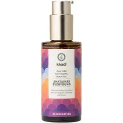 Körperöl Shatavari Everyoung - Ganzkörperpflege mit Ayurvedischer Anti-Aging-Wirkung, strafft und revitalisiert die Haut für mehr Elastizität und Festigkeit. 100% natürlich und vegan – erlebe die Kraft von Shatavari und Ashwagandha!