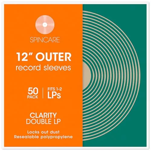 SPINCARE 50x Double Schallplatten Hüllen | Für Meisten 1-2 Gatefold-LPs | Super Klar Und Wiederverschließbar