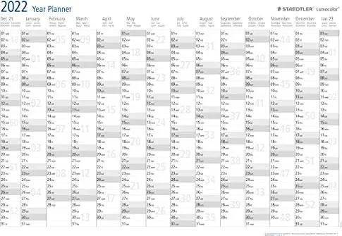 STAEDTLER Jahresplaner Lumocolor year planner 2025 A1 Format