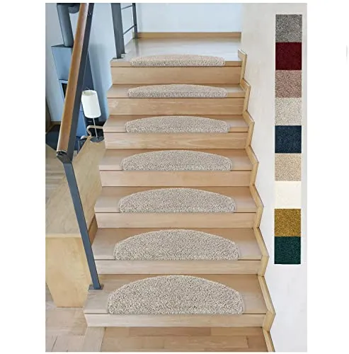 Kettelservice-Metzker Stufenmatten Emphoria Halbrund lichtgrau – 15 Stück - Moderne Shaggy Stufenmatten für sicheren Halt und angenehmen Laufkomfort. Mit geprüfter Qualität und einfacher Installation bieten sie optimalen Schutz für Ihre Treppen.