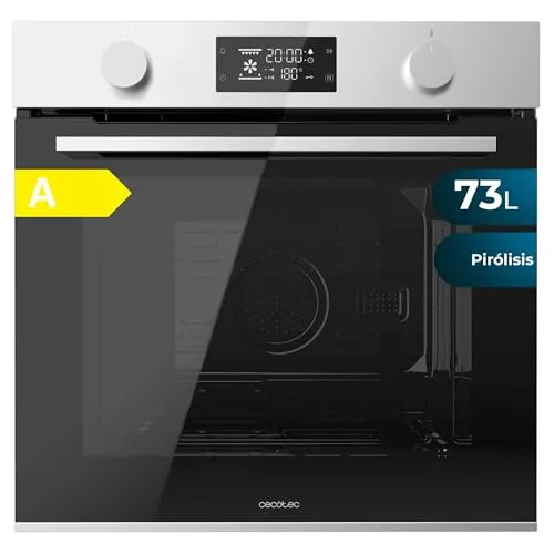 Cecotec Einbau-Backofen Pyrolyse 73L Bolero Hexa P526000 - Backofen mit 73L Kapazität, 9 Funktionen und Pyrolyse-Reinigung für mühelose Sauberkeit. Ideal für Familien, energieeffizient und leistungsstark mit 2800W.