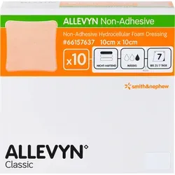 Allevyn non Adhesive Wundverband 10x10 cm - 10 Stück - Pflaster für sanfte Wundversorgung, atmungsaktiv und schmerzlindernd, ideal für empfindliche Haut.